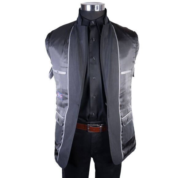 ENGLISH LAUNDRY Gray Tuxedo Sport Coat Suit Jacket Cotton Blend Sz 40L 1-Button - Picture 9 of 13